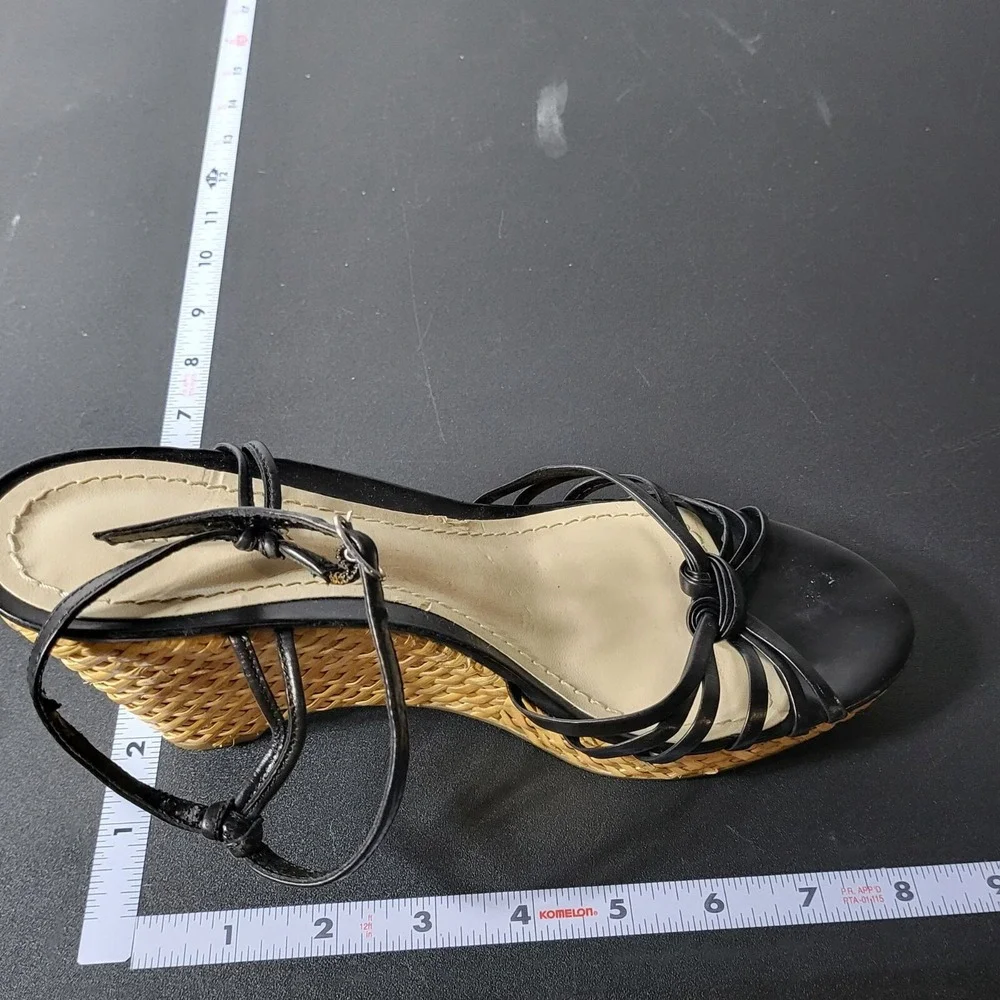 Ann Taylor Womens Raffia Strappy Wedge Heels Size 8.5‎ Summer Neutral Date Night